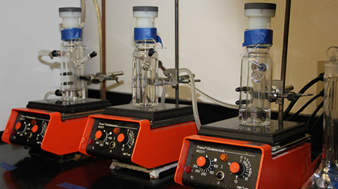 A set of glass reactors